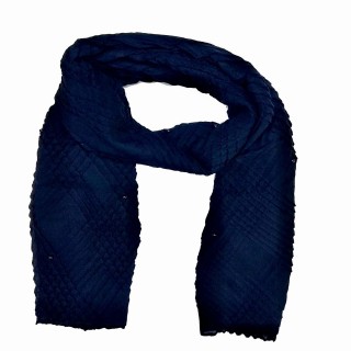 Designer Crush Diamond Studded Stole - Indigo